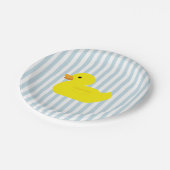 Gummi Duck Blue Strip Pappteller (Schrägansicht)