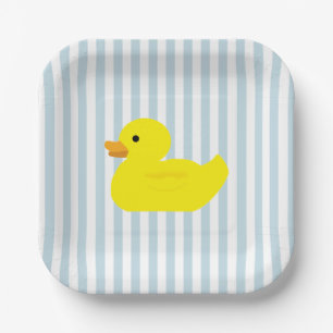 Gummi Duck Blue Strip Pappteller