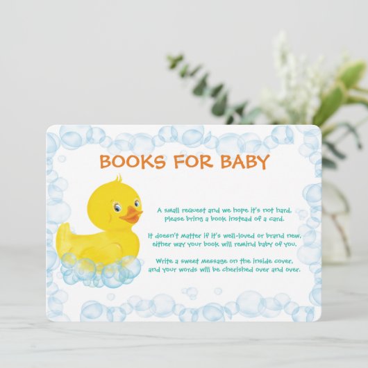 Gummi Duck Book for Baby Card Dankeskarte (Stehend Vorderseite)