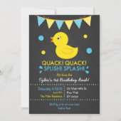 Gummi Duck Chalkboard 1. Geburtstag Einladung (Vorderseite)