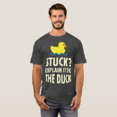 Gummi Duck Debugger Stuck Funny Programmierer T-Shirt (Vorne ganz)