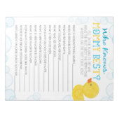 Gummi Duck, der Mommy Best Baby Game Pack kennt Notizblock (Vorderseite)