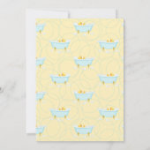 Gummi Duck Ducky Gender Neutral Aqua Gelb Einladung (Rückseite)