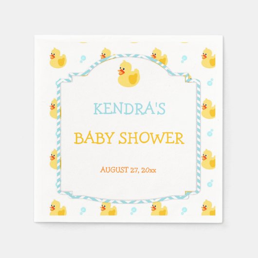 Gummi Duck Ducky Gender Neutral Aqua Gelb Serviette (Vorderseite)