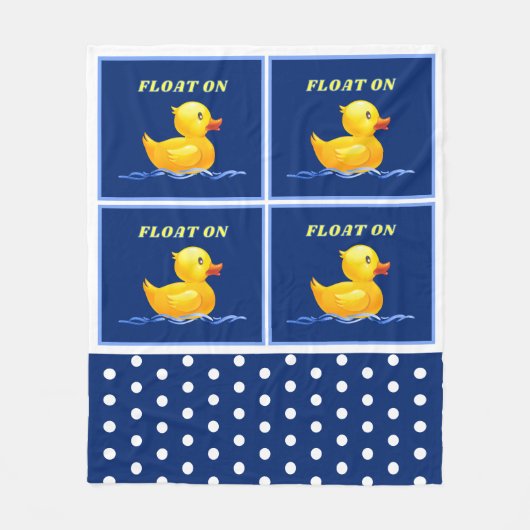 Gummi Duck | Float auf mittelbraunem Fleece (Vorderseite)