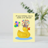 Gummi Duck fröhlich Spaß und heimlich Geburtstag Postkarte (Stehend Vorderseite)