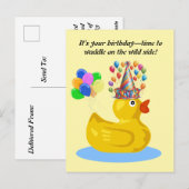 Gummi Duck fröhlich Spaß und heimlich Geburtstag Postkarte (Vorne/Hinten)