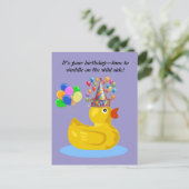 Gummi Duck fröhlich Spaß und heimlich Geburtstag Postkarte (Stehend Vorderseite)
