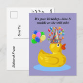 Gummi Duck fröhlich Spaß und heimlich Geburtstag Postkarte (Vorne/Hinten)