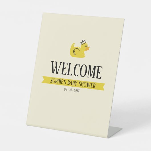 Gummi Duck Gender Neutral Dusche Begrüßungszeichen Sockelschild (Vorderseite)