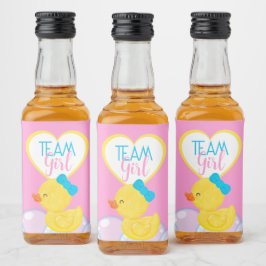 Gummi Duck Gender Reveal Team Girl Bevorzugung Alkoholflaschenetikett