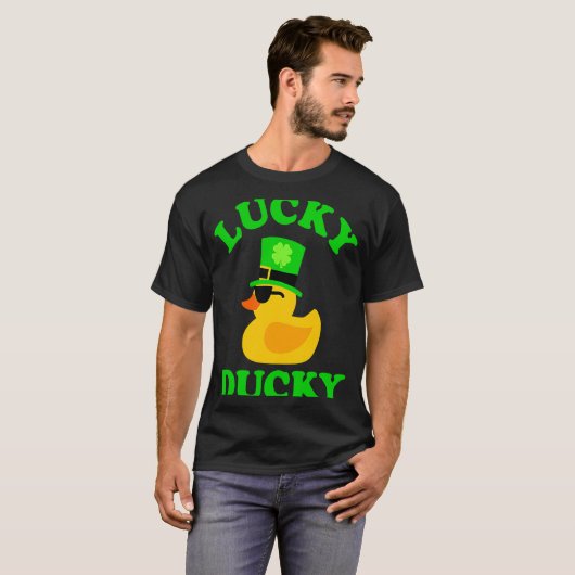 Gummi Duck mit Sonnenbrille Vier Leaf C Hut Lucky T-Shirt (Vorne ganz)