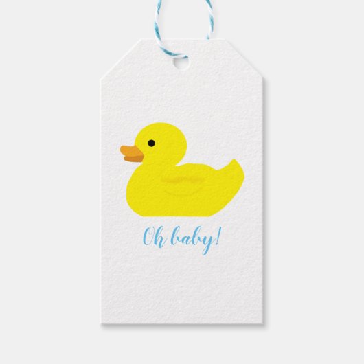 Gummi Duck Party Babydusche BABY Stickers Geschenkanhänger (Vorderseite)