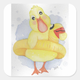 Gummi Duck Quadratischer Aufkleber