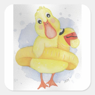 Gummi Duck Quadratischer Aufkleber