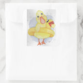 Gummi Duck Quadratischer Aufkleber (Tasche)