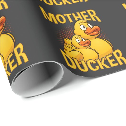 Gummi Duck Rude und Sarcasm Pun Geschenkpapier (Rolleneckpunkt)