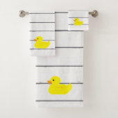 Gummi Duck Shiplap Malerei Badehandtuch Set (Insitu)