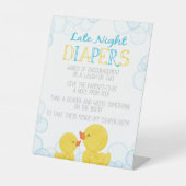 Gummi Duck Spate Night Diapers Ratgeber Baby Dusch Sockelschild (Vorderseite)