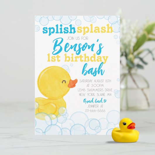 Gummi Duck Splish Splash Geburtstag Einladung