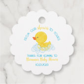 Gummi Duck von unserer Dusche zu Ihrer Baby Dusche Geschenkanhänger (Rückseite)