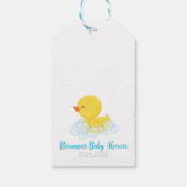 Gummi Duck von unserer Dusche zu Ihrer Baby Dusche Geschenkanhänger (Rückseite)