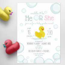 Gummi Duck Waddle Es ist Baby Gender Reveal