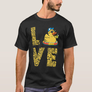 Gummi Duck Water Play Time Leopard Liebe Rubber Du T-Shirt