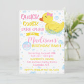 Gummi Duckie Birthday Einladung, Gummi Ducky Einladung (Stehend Vorderseite)