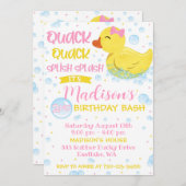 Gummi Duckie Birthday Einladung, Gummi Ducky Einladung (Vorne/Hinten)