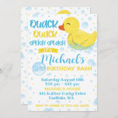 Gummi Duckie Birthday Einladung, Gummi Ducky Einladung (Vorne/Hinten)