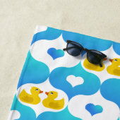 Gummi Duckie und Herz Gelb und Blau Strandtuch (Beispiel)