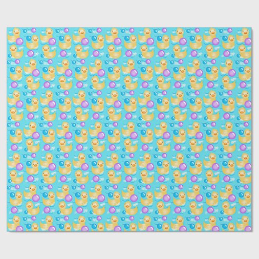 Gummi Duckies und Blasen Geschenkpapier (Flach)