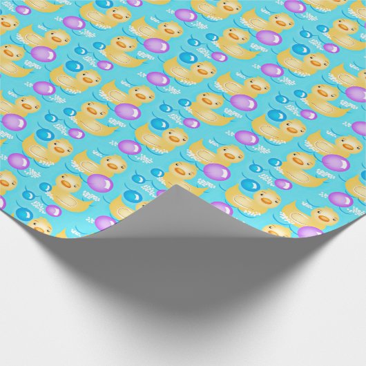 Gummi Duckies und Blasen Geschenkpapier (Ecke)