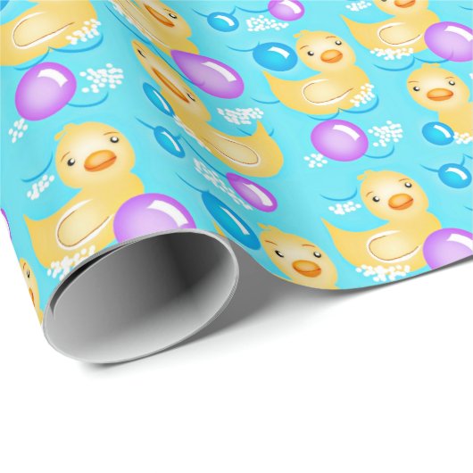 Gummi Duckies und Blasen Geschenkpapier (Rolleneckpunkt)