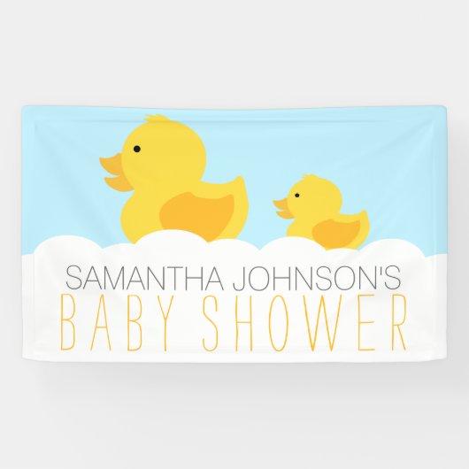Gummi Duckies Yellow Neutral Baby Shower Banner (Horizontal)