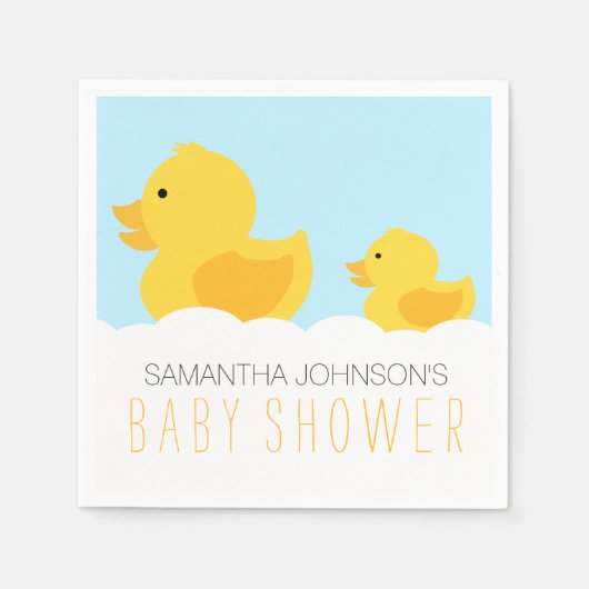 Gummi Duckies Yellow Neutral Baby Shower Serviette (Vorderseite)