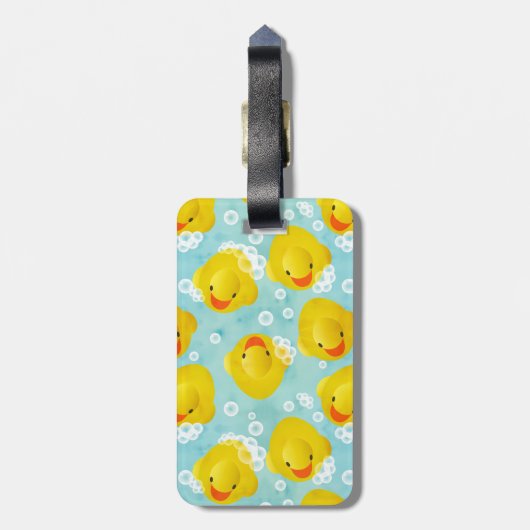 Gummi Ducks Bath Pattern Gepäckanhänger (Rückseite vertikal)