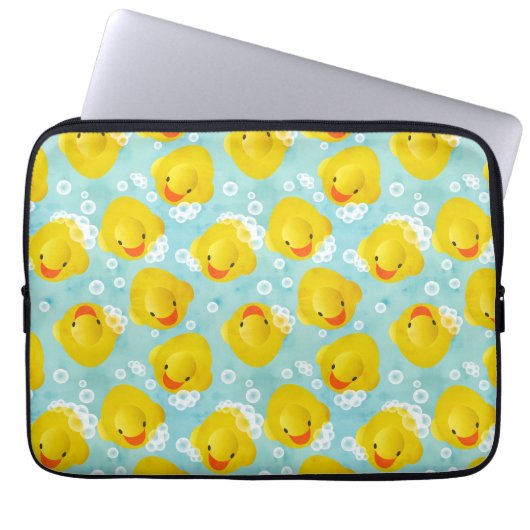 Gummi Ducks Bath Pattern Laptopschutzhülle (Vorderseite)
