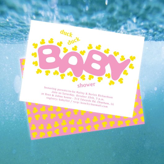 Gummi Ducks Duck Duck Baby Shower Einladung
