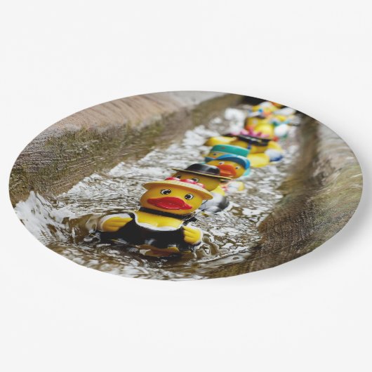 Gummi duckt WegwerfpapierTeller Pappteller (Schrägansicht)