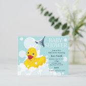 Gummi Ducky Baby Dusche Einladung (Stehend Vorderseite)