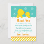 Gummi Ducky Baby Dusche Gelb und Grün Dankeskarte (Vorderseite)