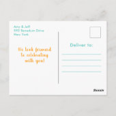 Gummi Ducky Baby Dusche Gelb und Grün Postkarte (Rückseite)