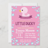 Gummi Ducky Baby Shower Invitation (Mädchen) Einladung (Vorderseite)