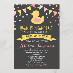Gummi Ducky Babydusche INvitation Einladung