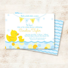 Gummi Ducky Blue & Yellow Baby Dusche Einladung