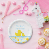 Gummi Ducky Blue & Yellow Baby Dusche Pappteller (Party)