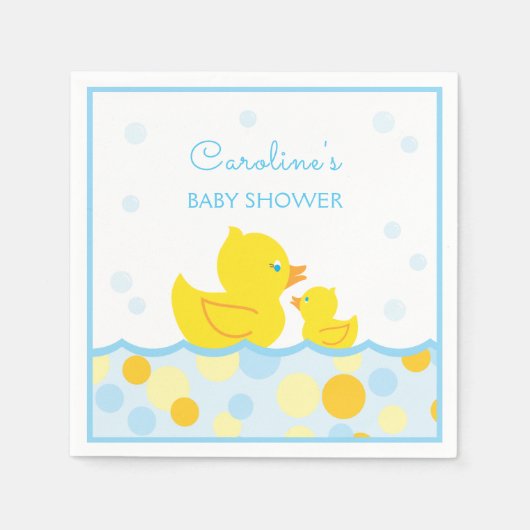 Gummi Ducky Blue & Yellow Baby Dusche Serviette (Vorderseite)