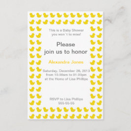 Gummi Ducky Einladung zur Baby Dusche gelb